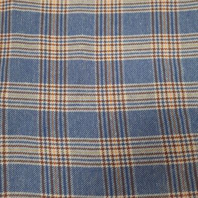 Blue & Beige Check - Wool Mix