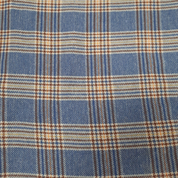 Blue & Beige Check - Wool Mix