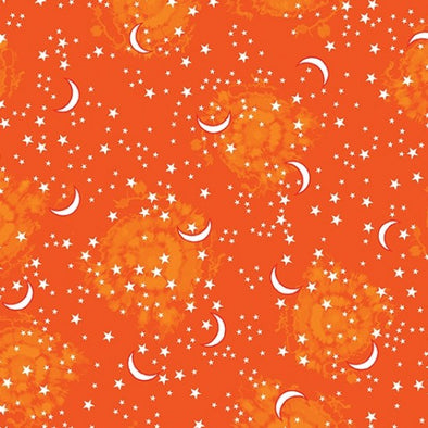 Starry Night Orange - Cotton Print