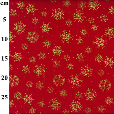 Gold Snowflakes - Cotton Print