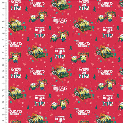 Minions Red Christmas - Cotton Print