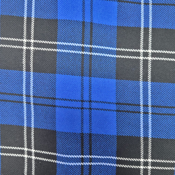 Blue & Black - Poly/Viscose Check