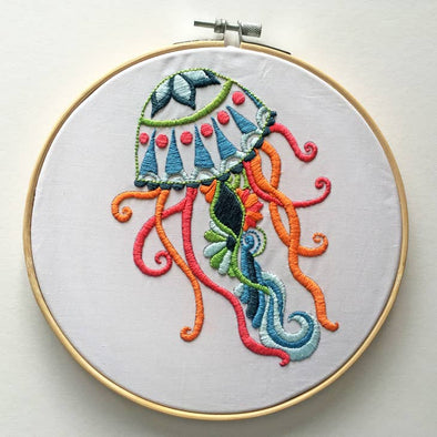 Jellyfish by Embroidery Kit Cinnamon Stitching