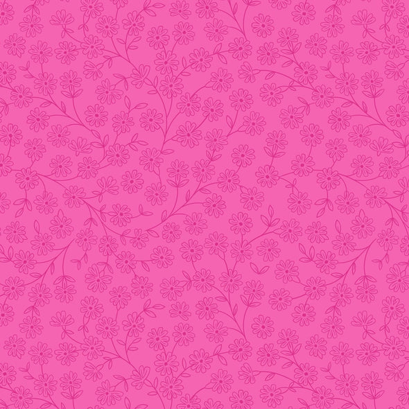 Floral Vines Bright Pink - Cotton Print