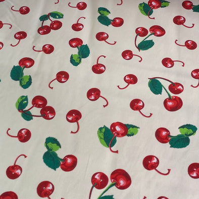 Cherries - Cotton Stretch Sateen