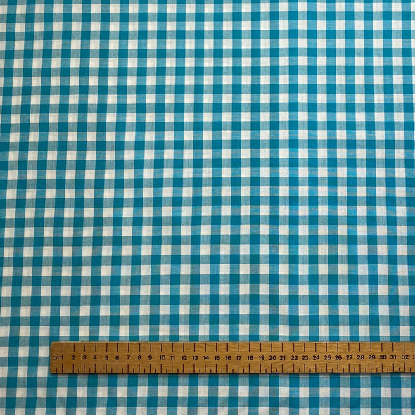Yarn Dyed Cotton Gingham - Turquoise  1/3 Check