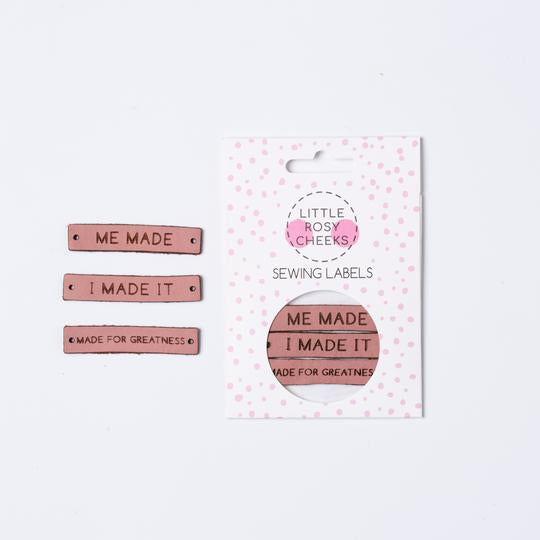 Made Collection - Pink Leather Labels by Little Rosy Cheeks