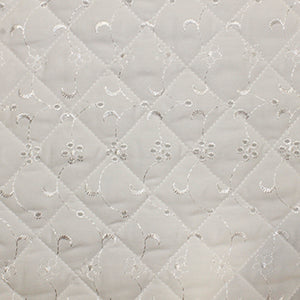 Quilted Broderie Anglais - White