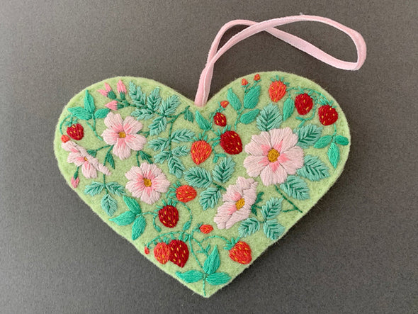 Strawberry Heart Embroidery Kit by Cloud Craft