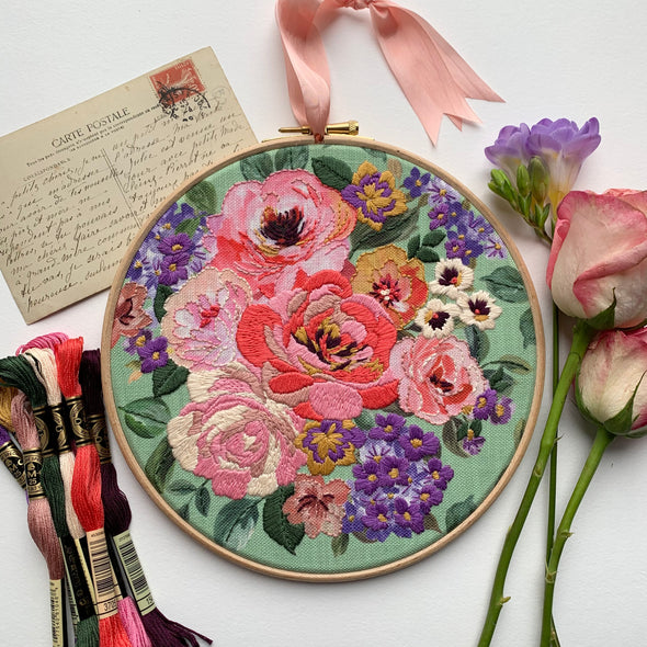 Vintage Rose Embroidery Kit by Madaher