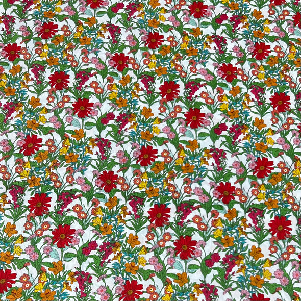 Liberated Green/Red - Cotton Lawn
